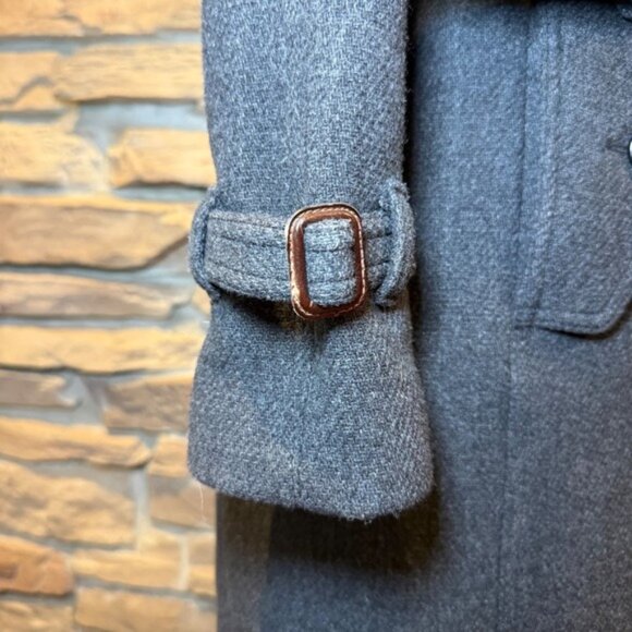 J.Crew Stadium Cloth Nello Gori Gray Wool Blend Belted Trench Coat - Picture 6 of 13